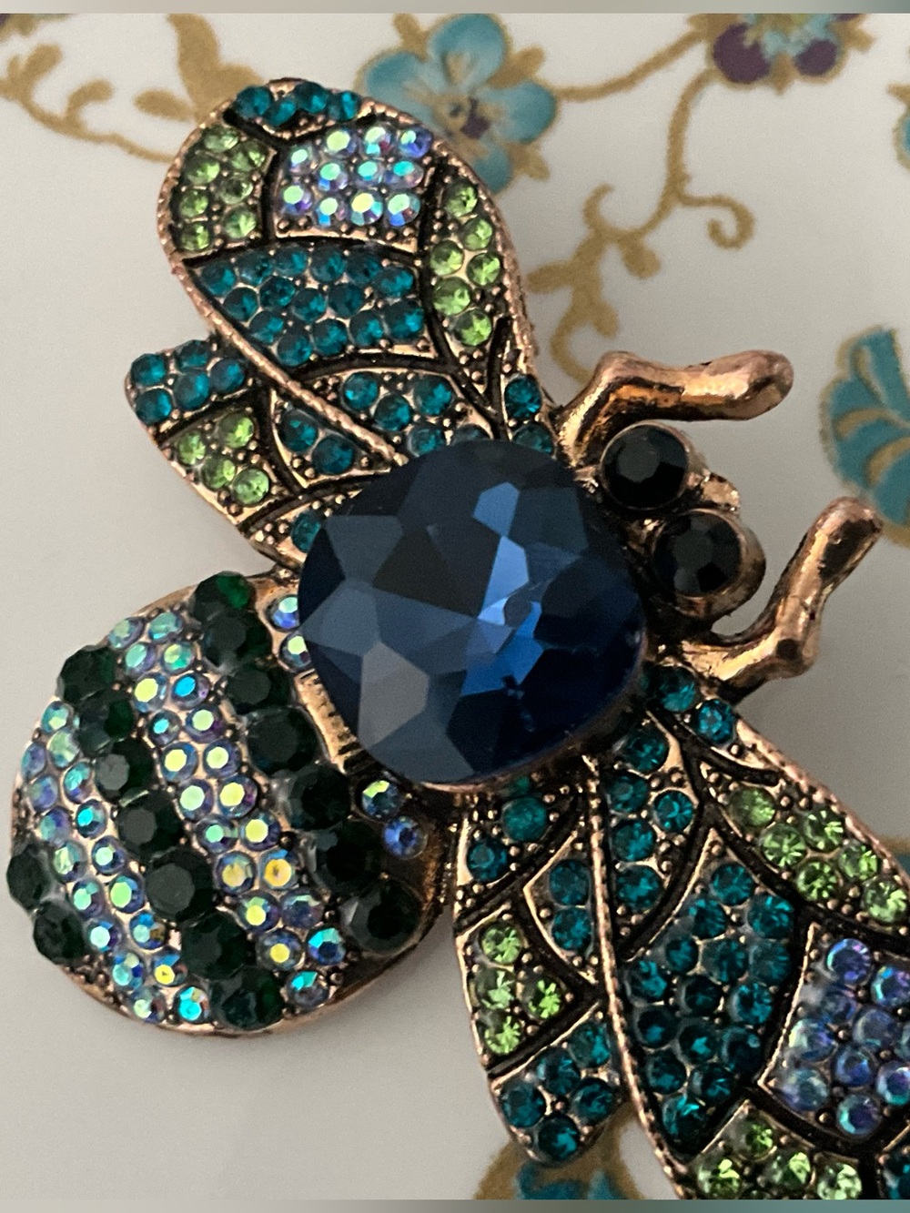 NWT Bee Brooch Rhinestones Spring Wings Bee Pin Insect Nature Bumblebee